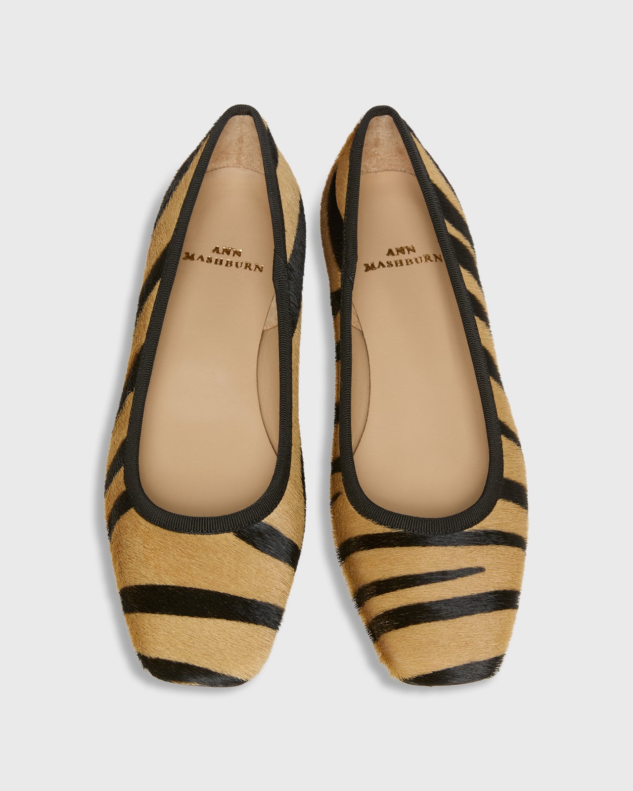 Cecelia Flat in Zebra Calf Hair