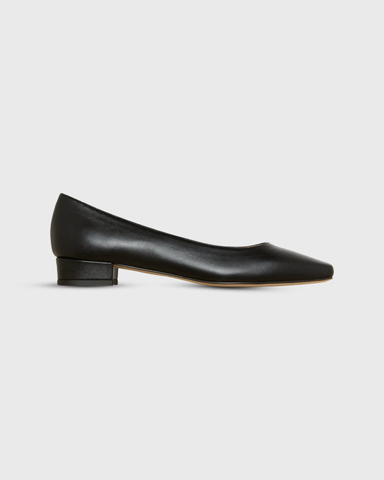 Cecelia Flat in Black Leather