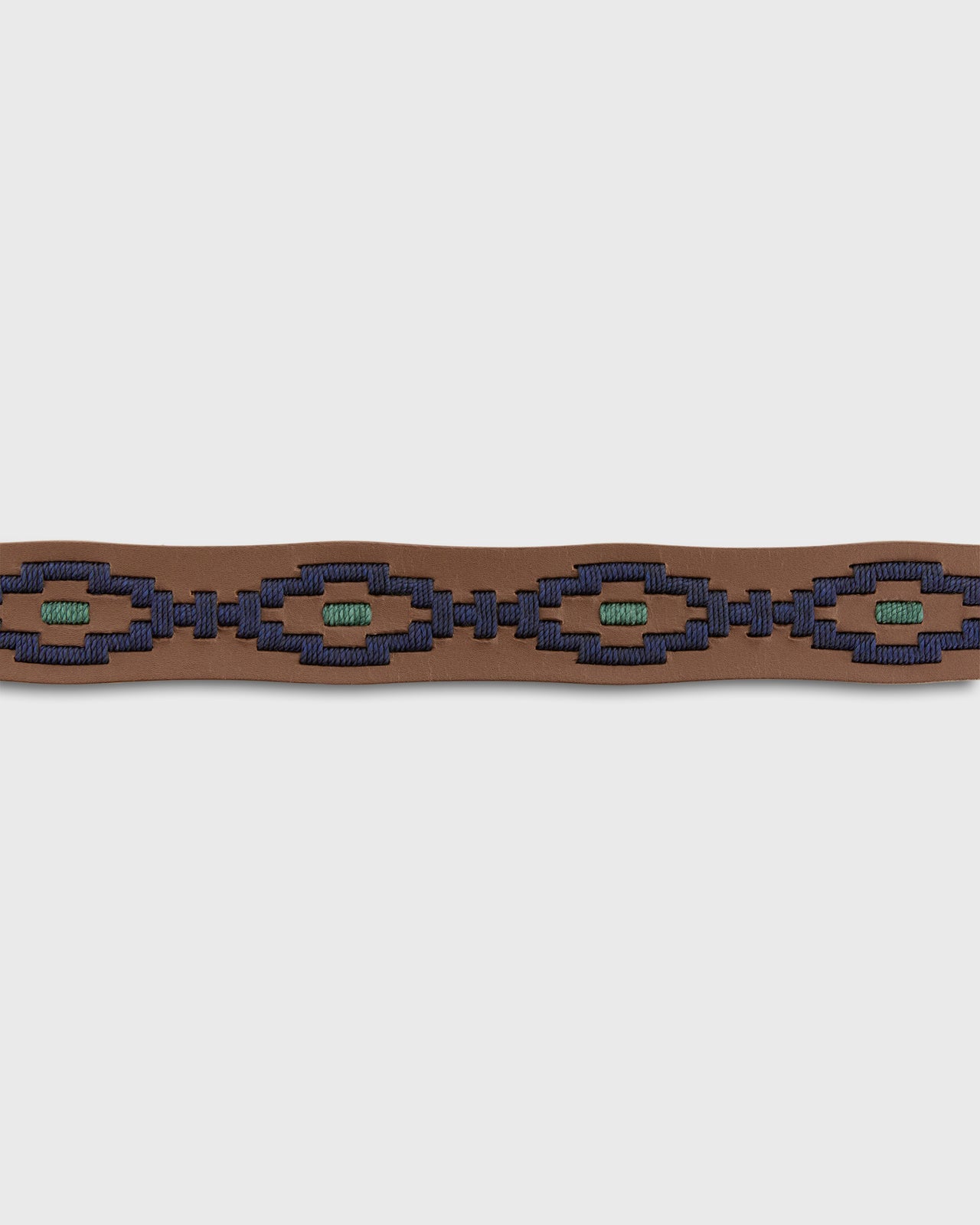 1 1/8" Polo Belt in Navy/Forest Medium Brown Leather