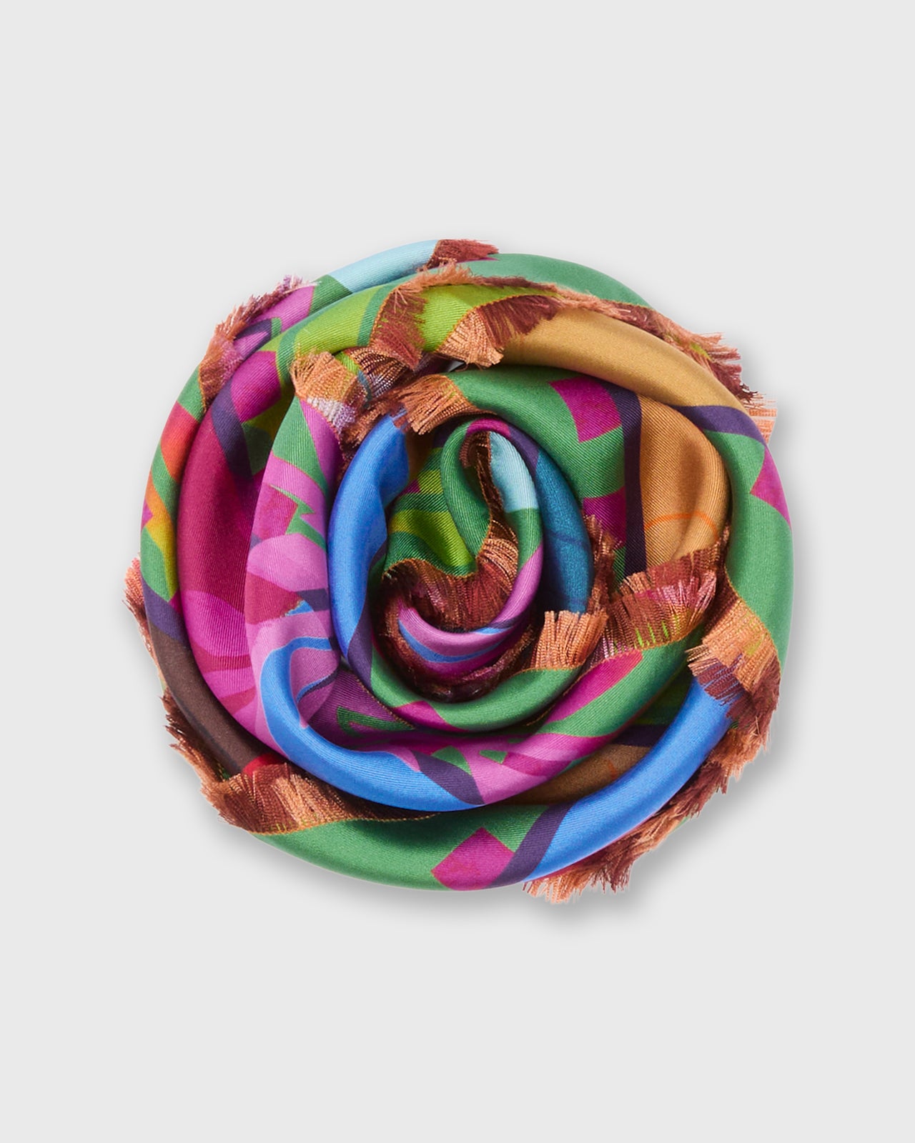 Reversible Silk Square Scarf in Garden of Vivid Colors