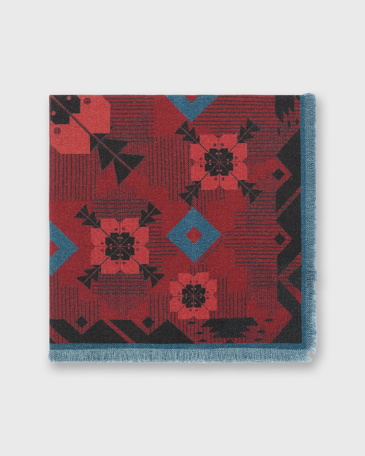 Wool Square Scarf in Flowered Huipil