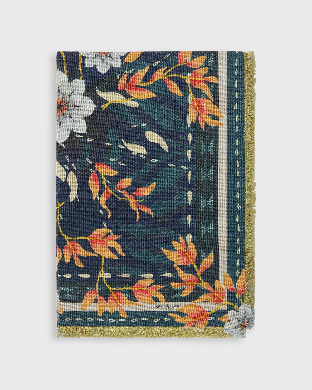 Reversible Wool Scarf in Flower Altar