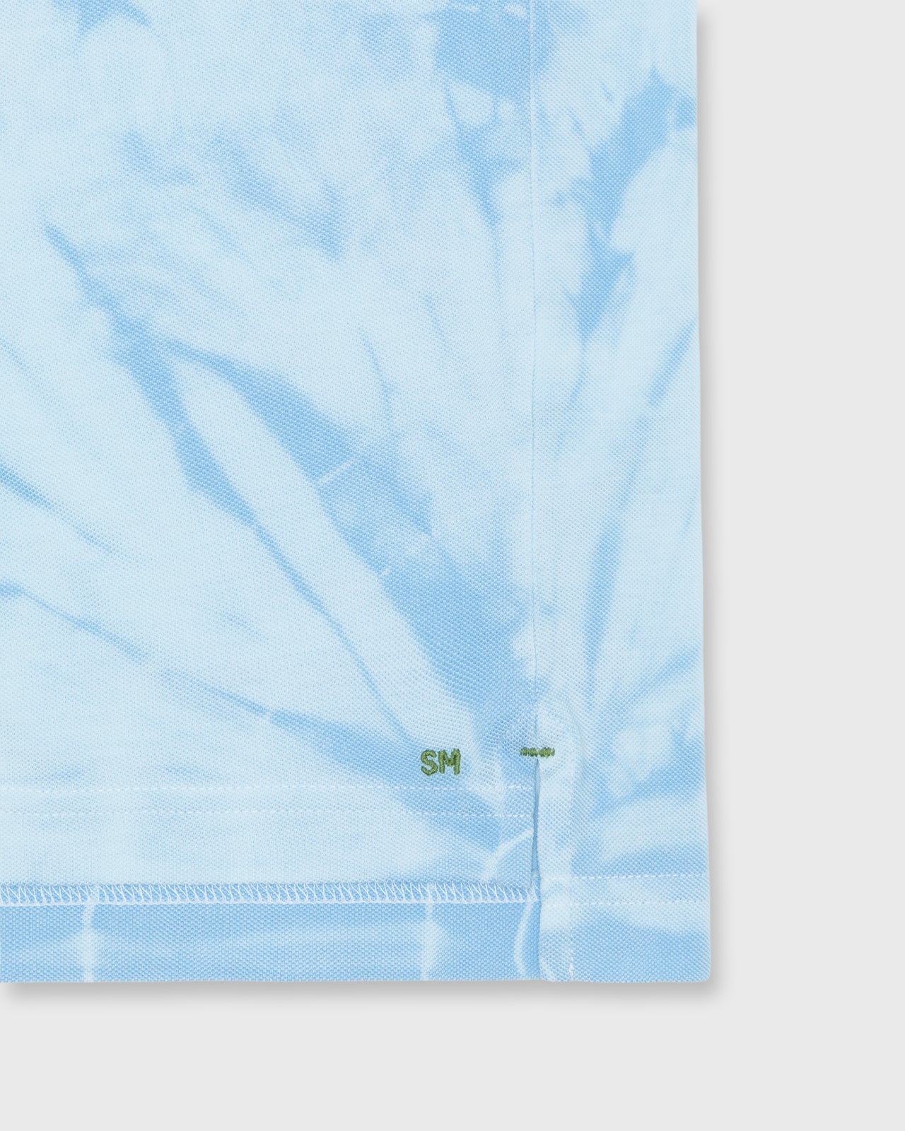 Court Polo in Sky/White Tie-Dye Pima Pique