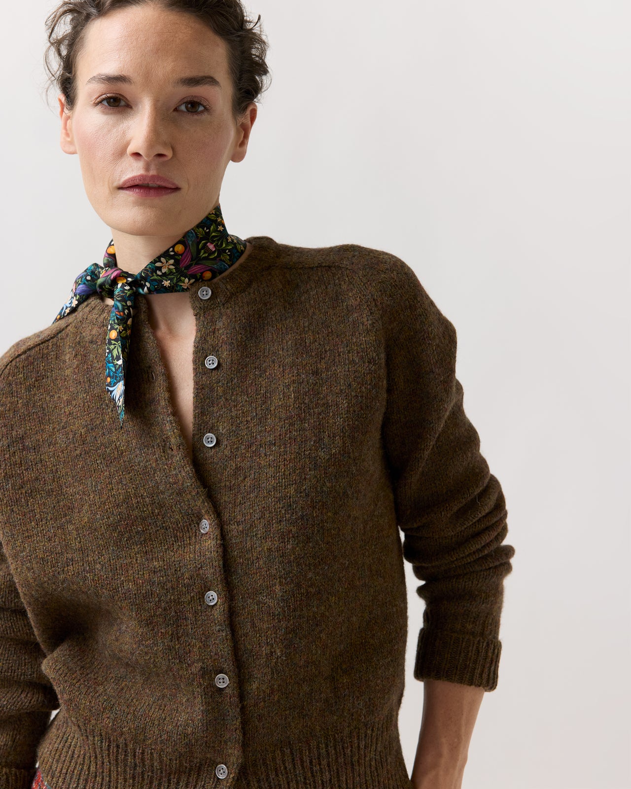 Silk Tied Up Scarf in Forbidden Fruit Liberty Fabric Silk Twill