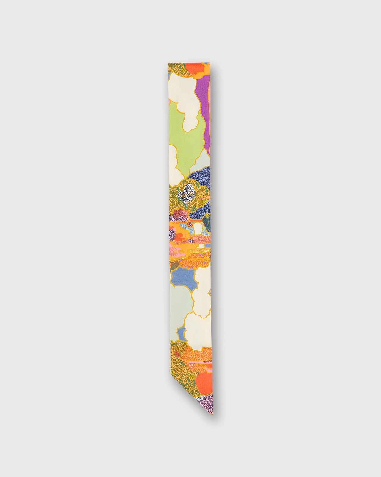 Silk Tied Up Scarf in Multi Prospect Road Silk Twill Liberty Fabric