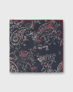 Load image into Gallery viewer, Medium Hand-Rolled Silk Scarf in Indigo Painted Paisley
