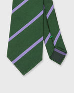 Load image into Gallery viewer, Silk Woven Tie in Green/Peri Bar Stripe
