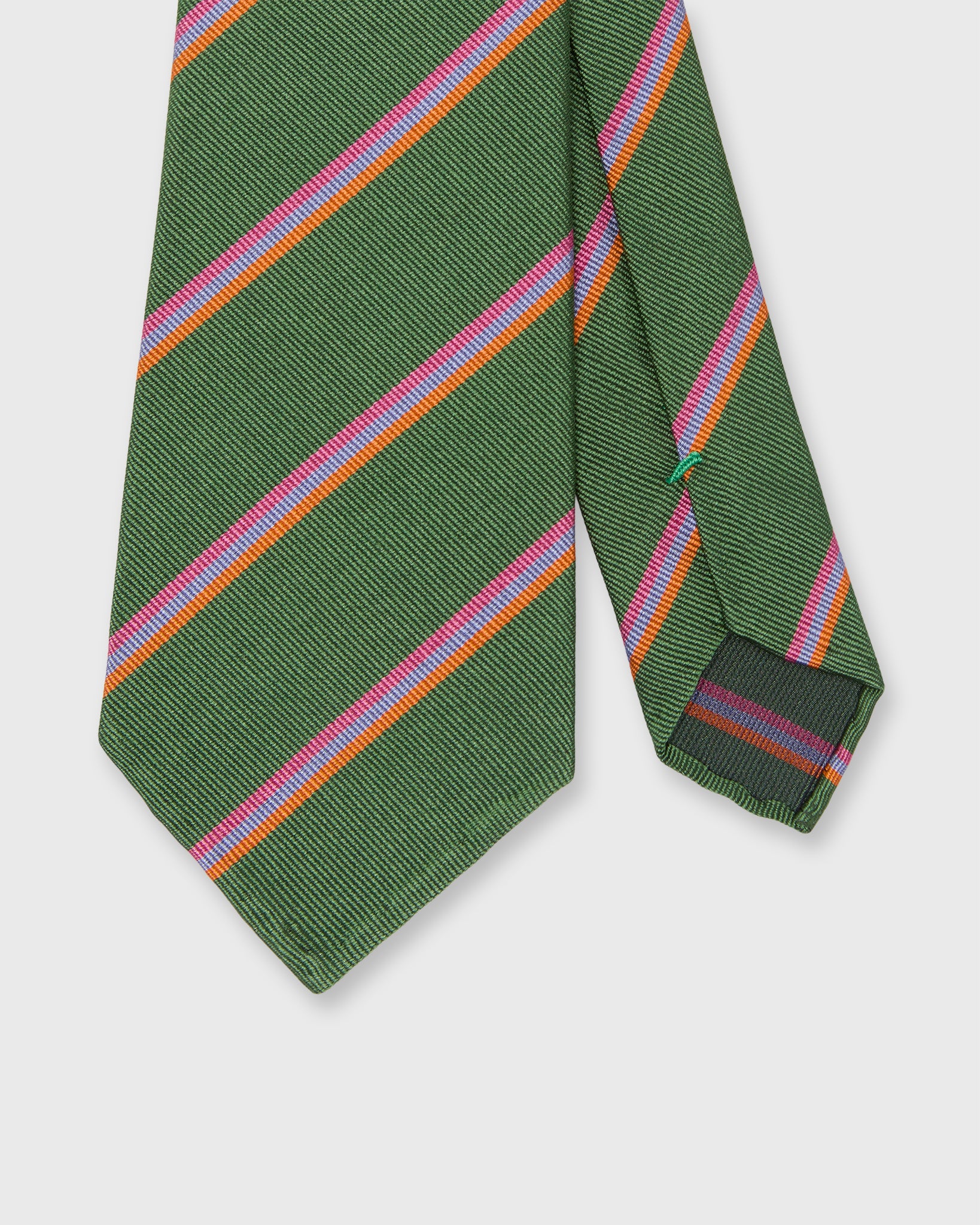 Silk Woven Tie in Green/Orange/Peri Multi Stripe | Shop Sid Mashburn