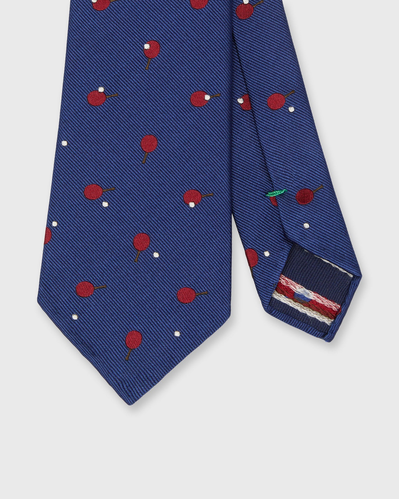 Silk Club Tie in Blue/Red Ping Pong