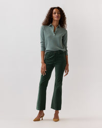 Kendall Flare 5-Pocket Jean in Spruce Stretch Velveteen