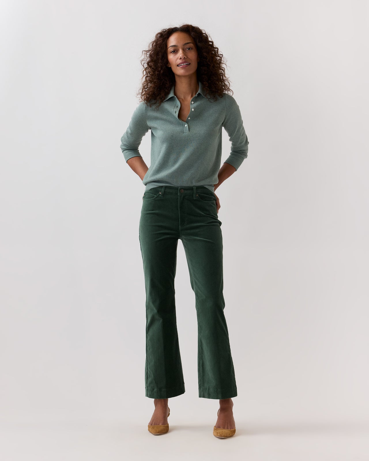 Connor Sweater in Sage Cotton/Silk
