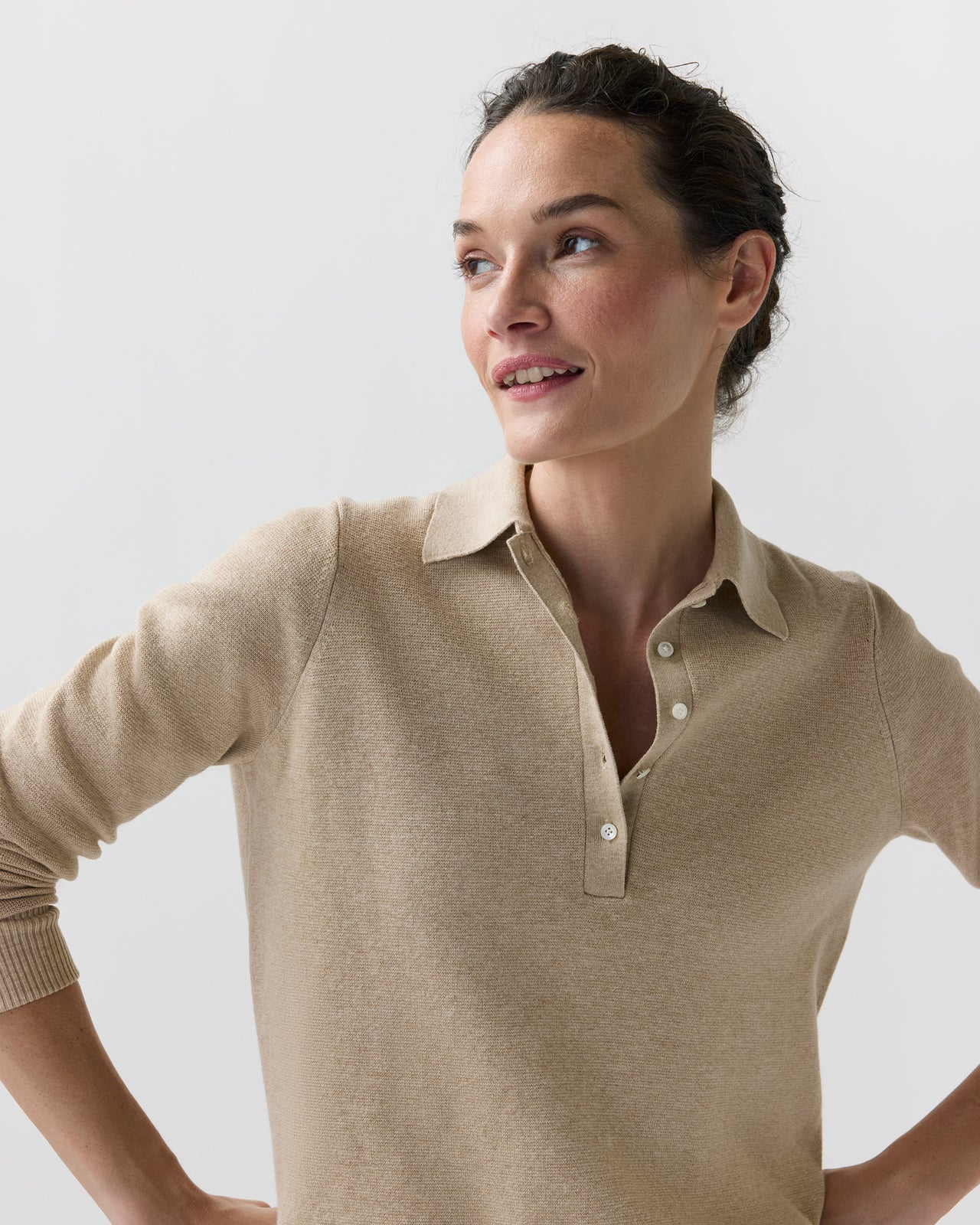 Connor Sweater in Crema Cotton/Silk