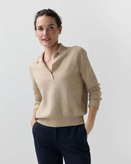 Connor Sweater in Crema Cotton/Silk