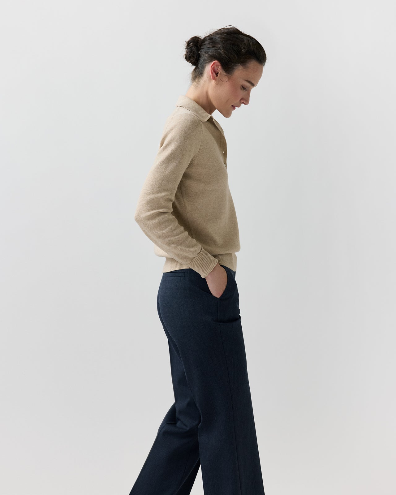 Connor Sweater in Crema Cotton/Silk