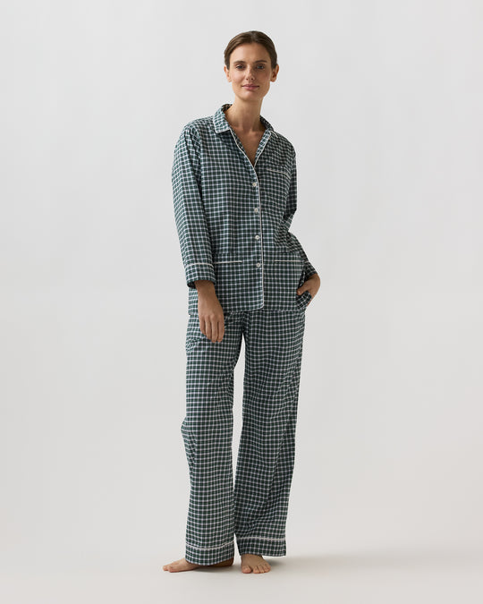 Pajama Set in Small Gordon Tartan Poplin