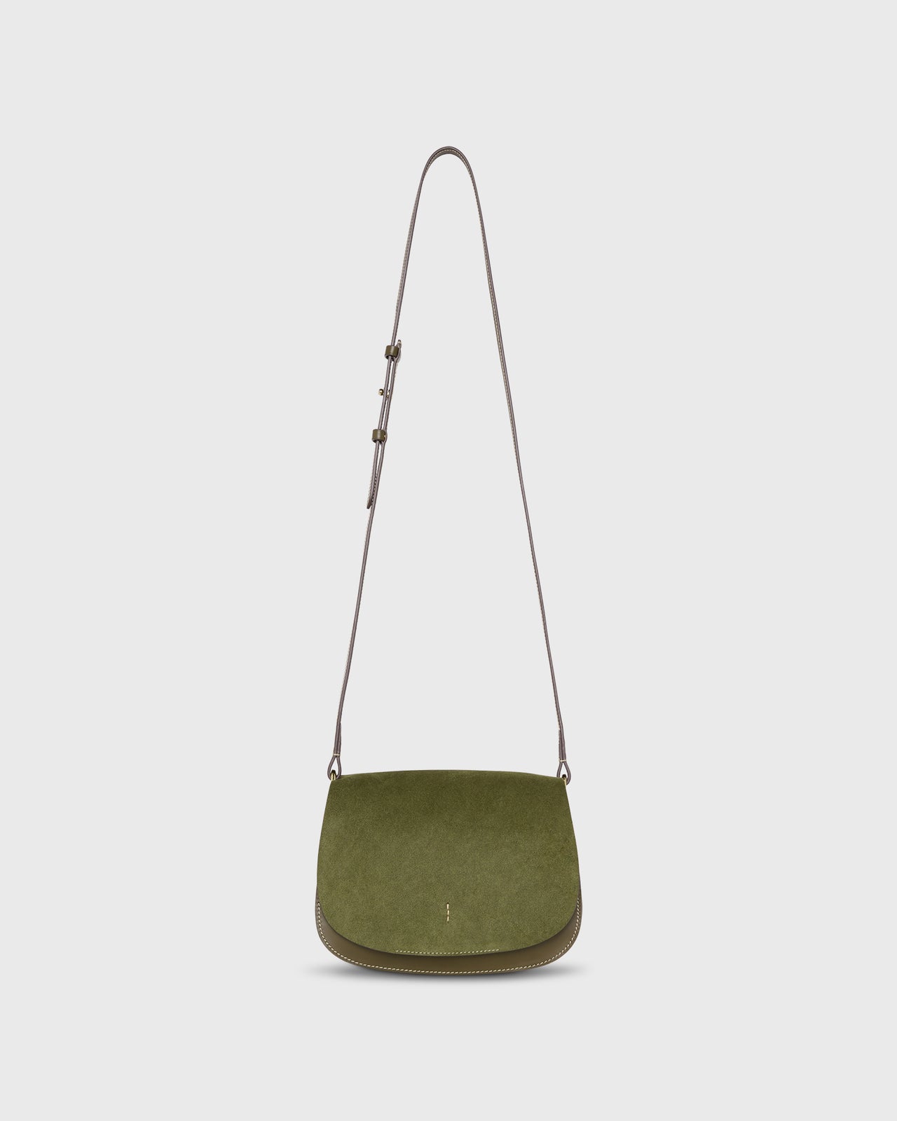 Clarette Crossbody Bag in Olive Suede/Leather