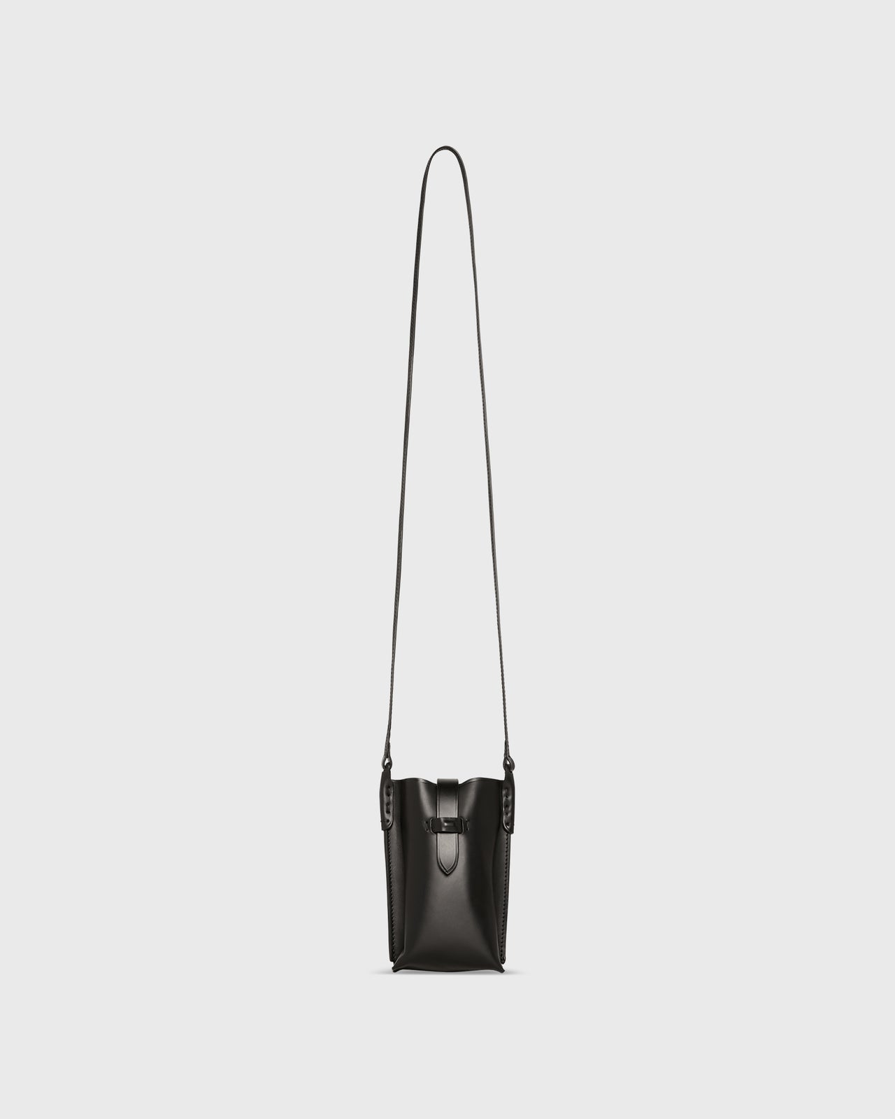 Minnie Cell Phone Bag in Black Leather
