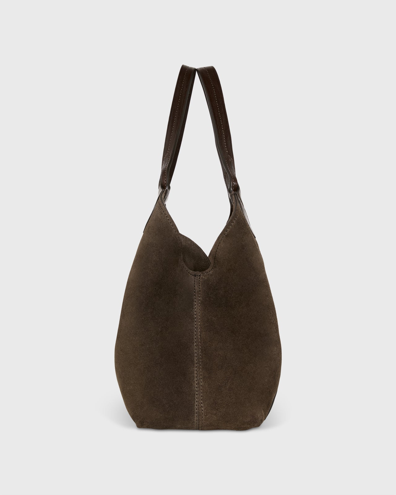 Sally Tote in Dark Brown Suede/Leather
