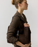 Load image into Gallery viewer, Sally Tote in Dark Brown Suede/Leather
