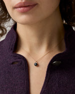 Load image into Gallery viewer, Egg Porcelain Pendant Necklace in Jet/Gold
