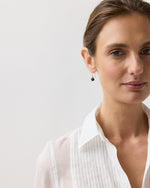 Load image into Gallery viewer, Tiny Ceramic Egg Earrings in Jet/Gold
