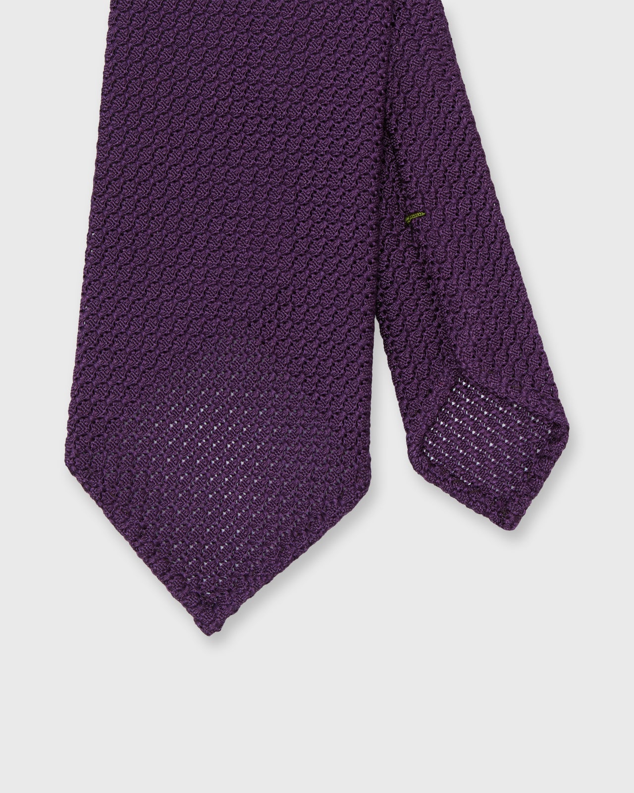 Hand-Rolled Silk Grosso Grenadine Tie in Eggplant