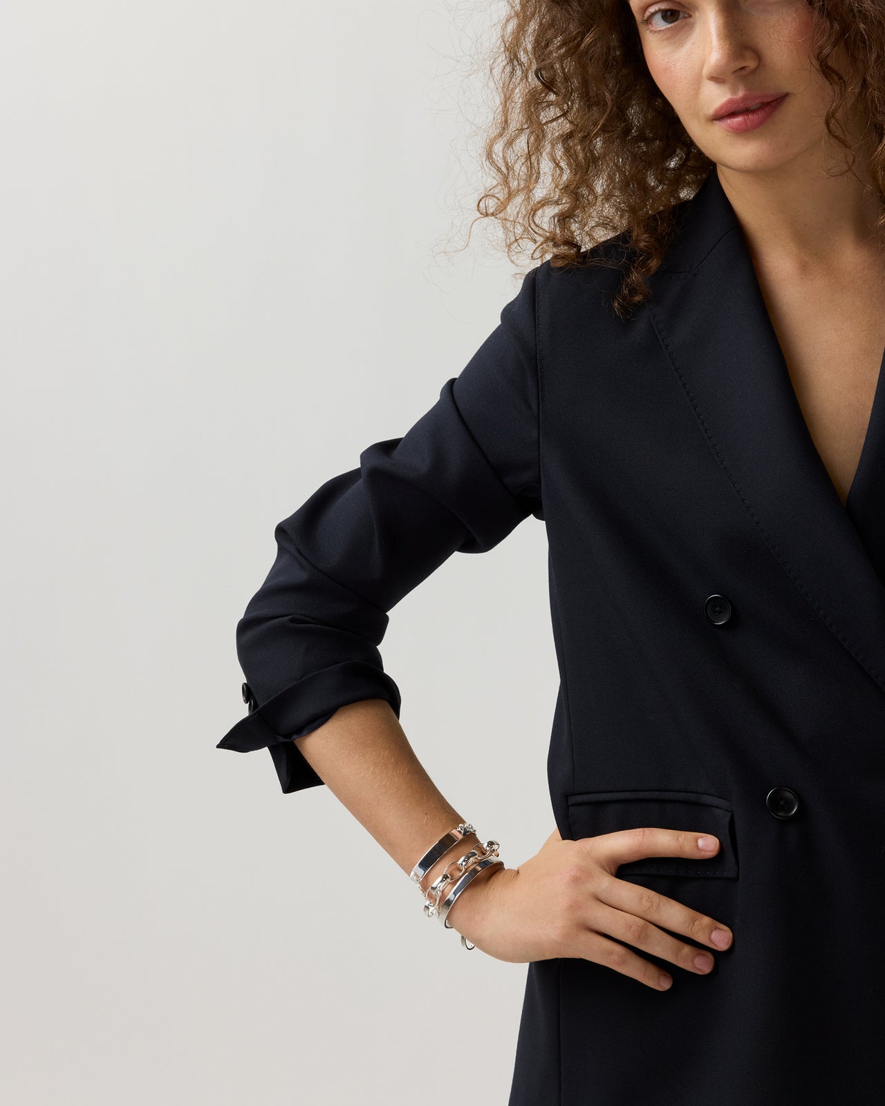 Flat Cuff Bracelet in Silver