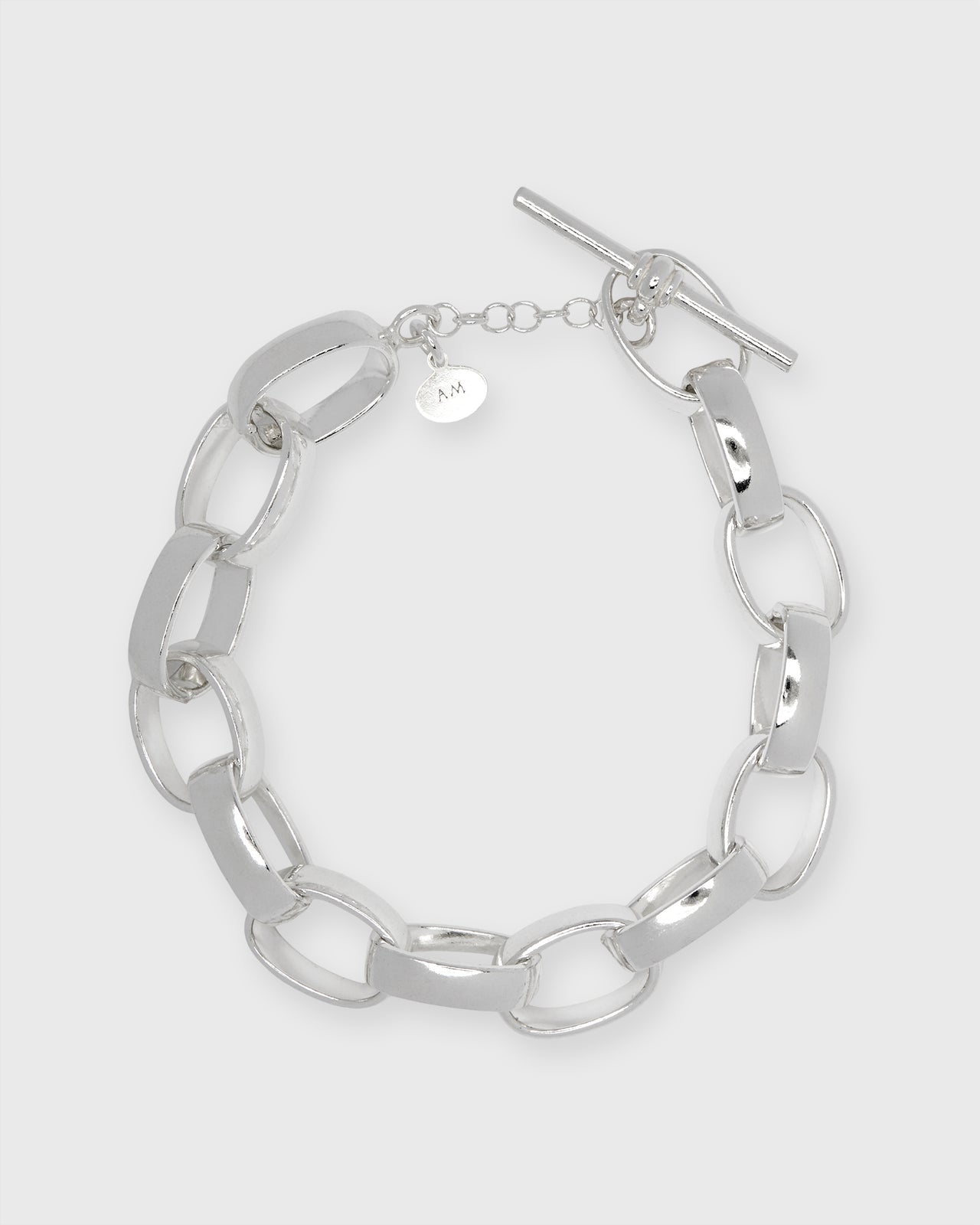 Oval Link Bracelet in Silver