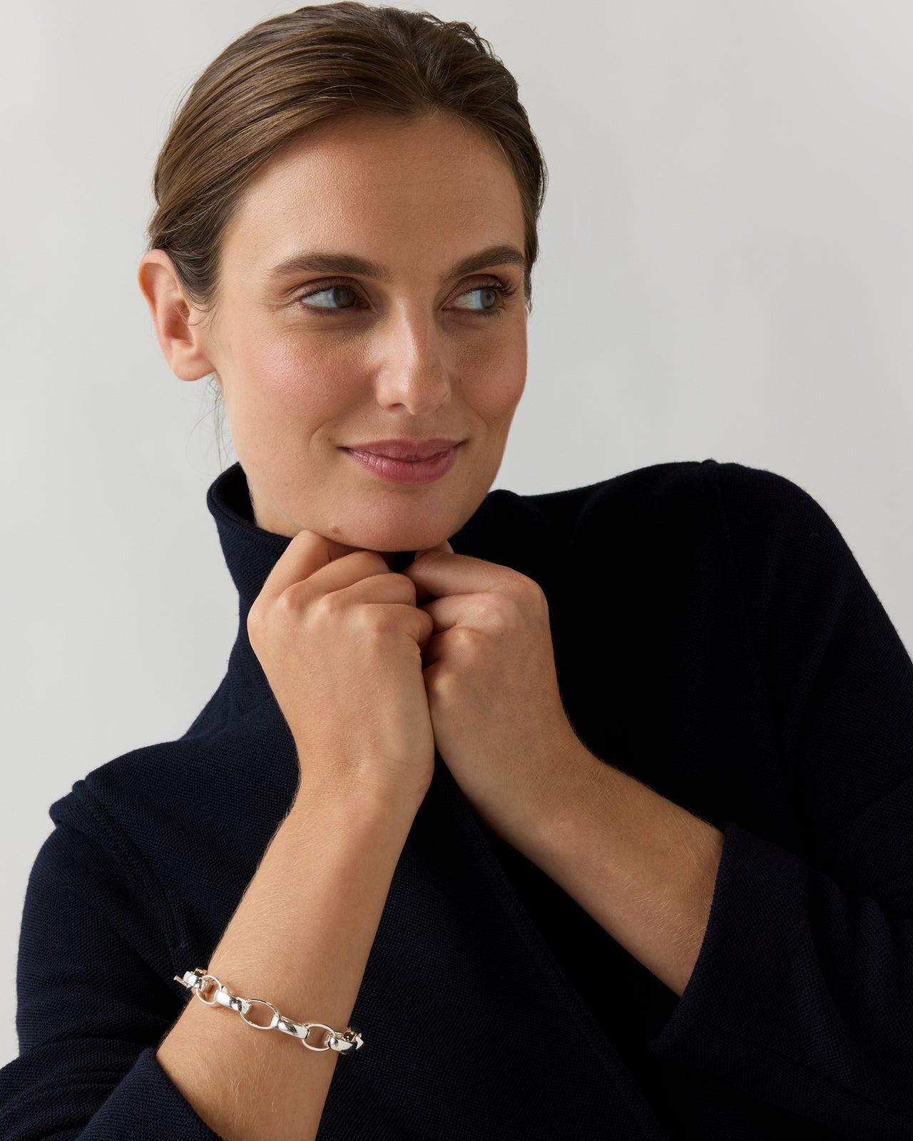 Oval Link Bracelet in Silver