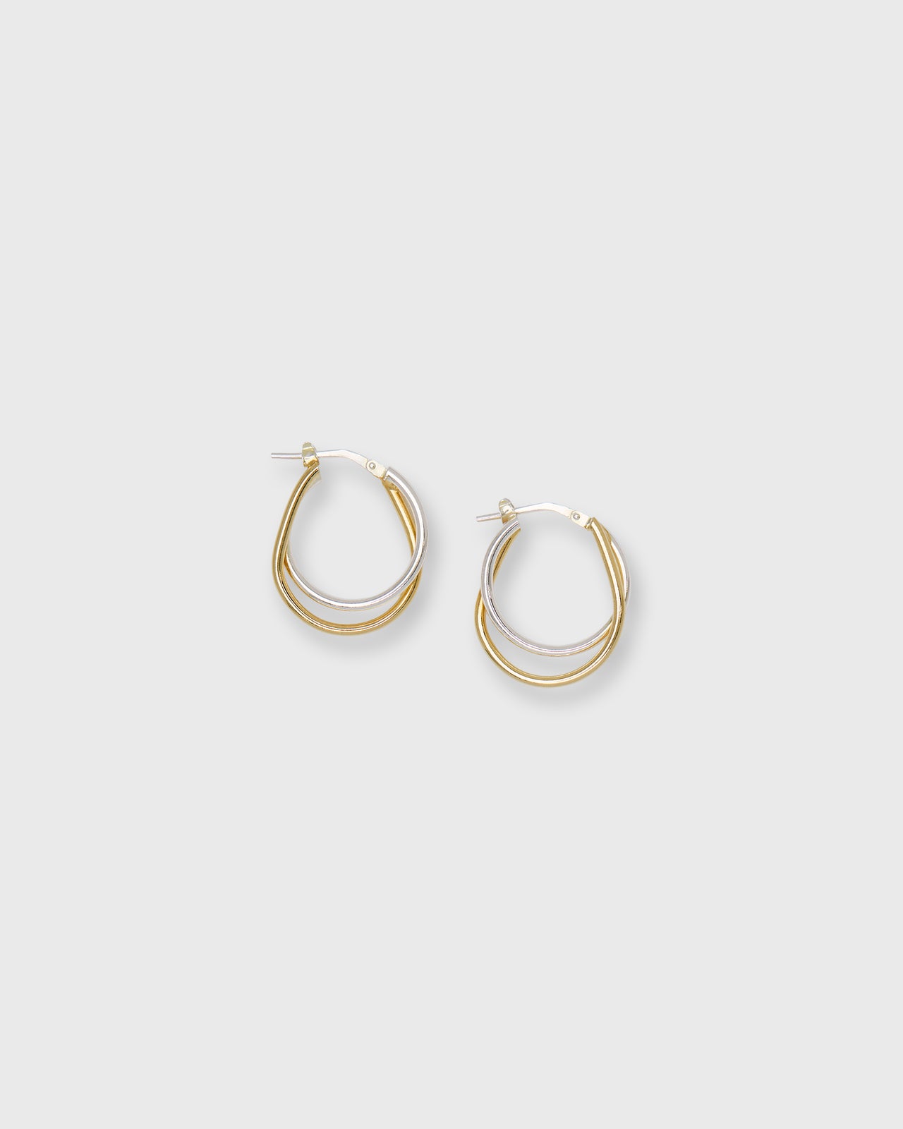 Twist Hoop Earrings in Bicolor Silver/Gold