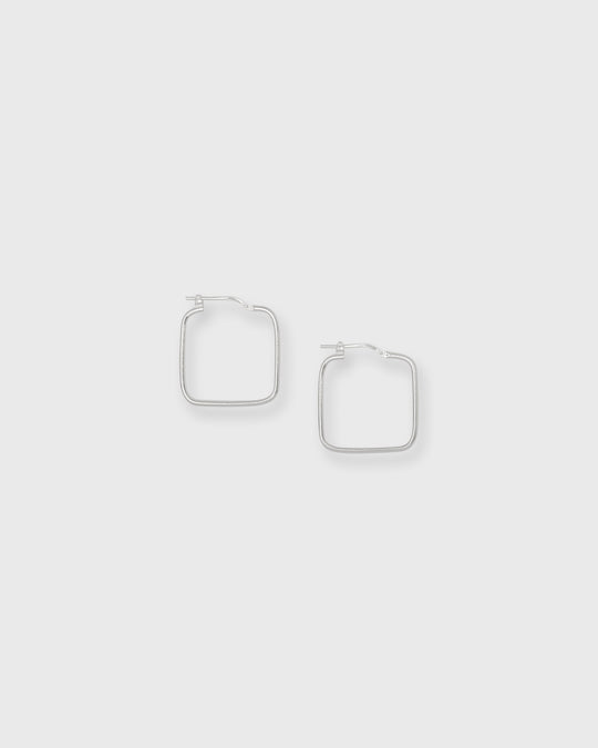 Square Hoop Earrings in Silver