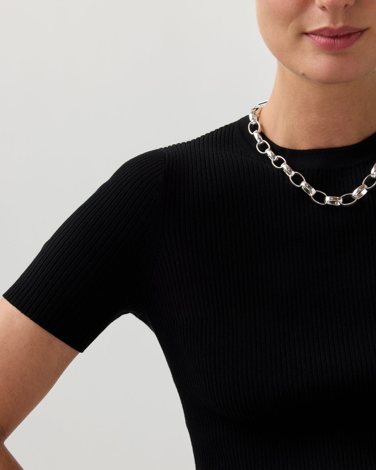 Oval Link Necklace in Silver