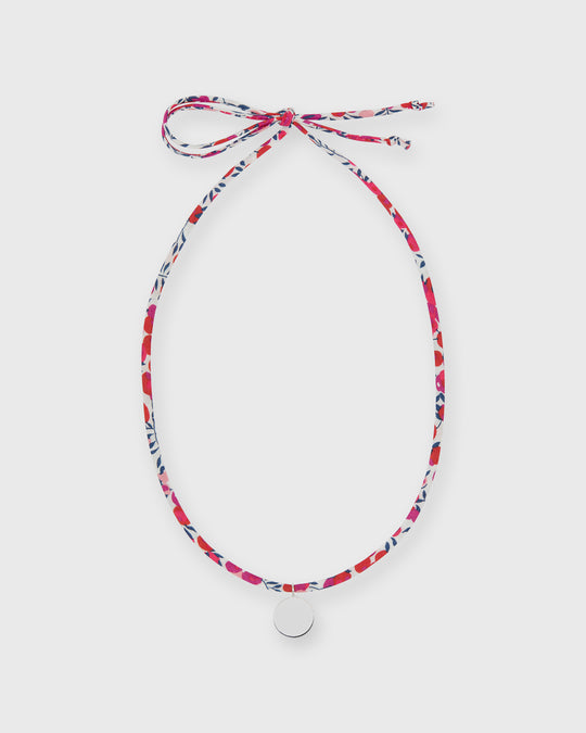 Circle Pendant Necklace in Red Wiltshire Liberty