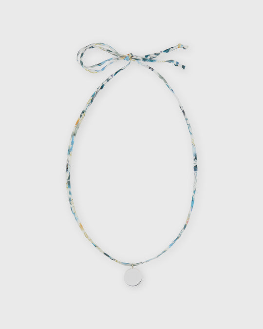 Circle Pendant Necklace in Blue Aurora Liberty