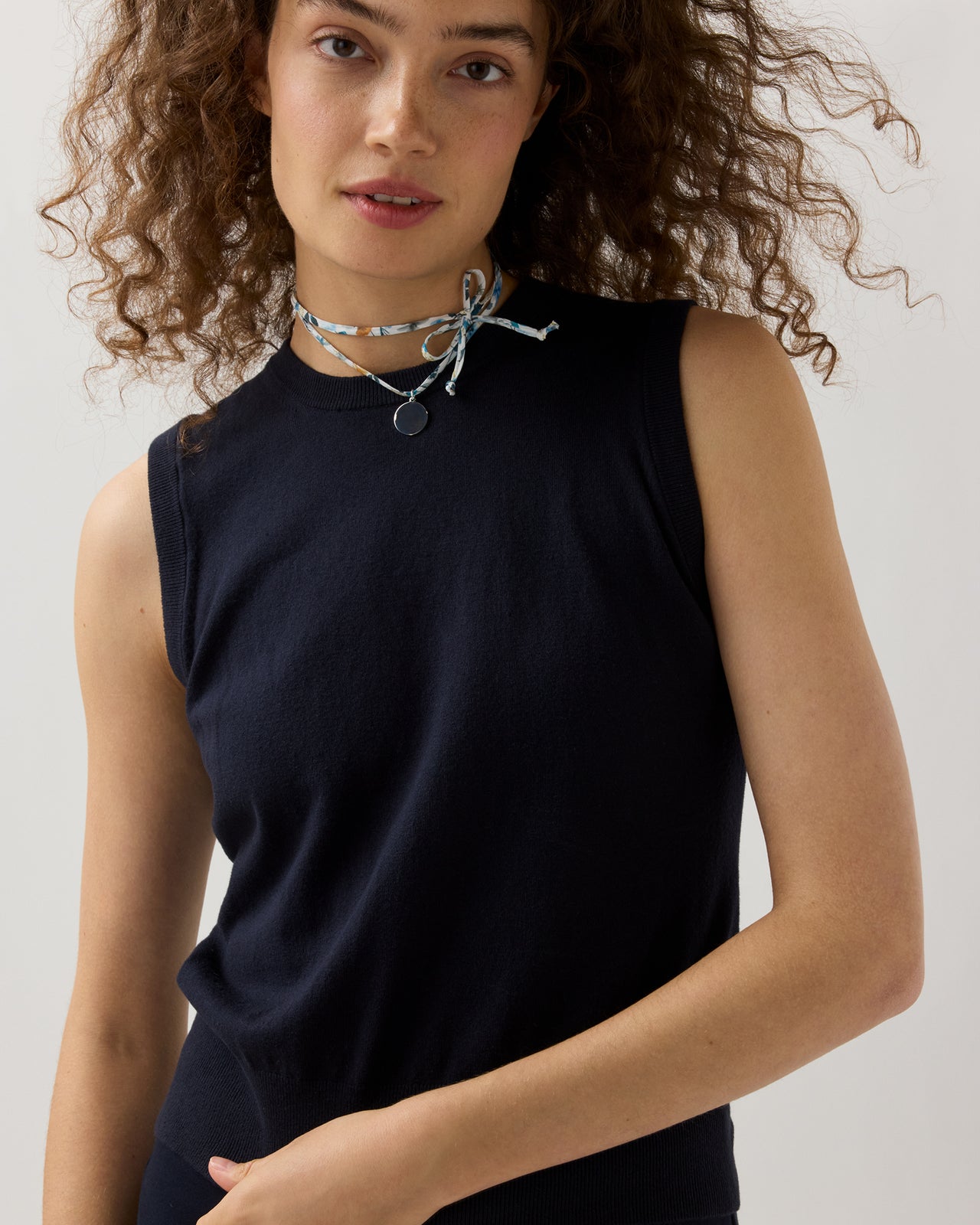 Circle Pendant Necklace in Blue Aurora Liberty
