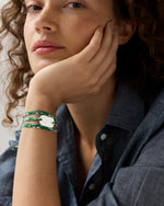 Load image into Gallery viewer, Flat Charm Wrap Bracelet in Green Capel Liberty
