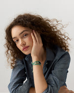 Load image into Gallery viewer, Flat Charm Wrap Bracelet in Green Capel Liberty
