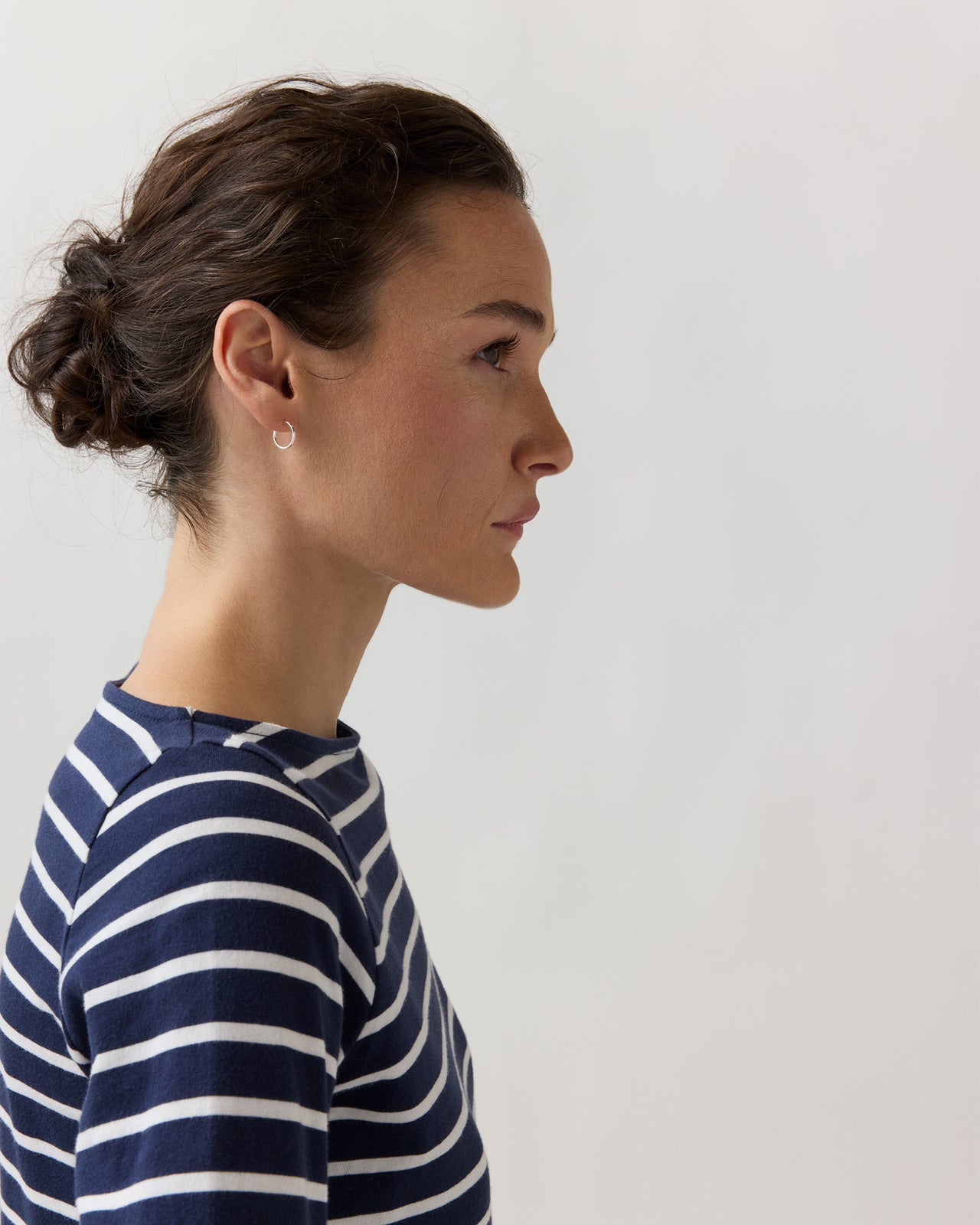 Tiny Sleeper Hoop Earrings in Silver