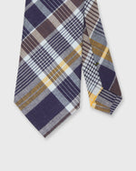 Load image into Gallery viewer, Cotton Woven Tie in Navy/Red/Brown Madras
