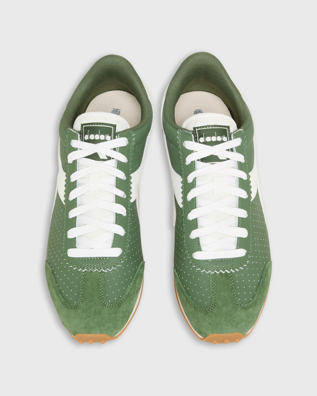 Rally Punched Sneaker in Green Botanic
