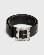 Load image into Gallery viewer, 1.5" Edelweiss Studded Belt in Black Leather
