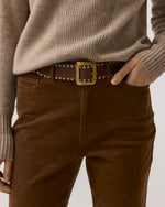 Load image into Gallery viewer, Hand-Cross-Stitched Belt in Espresso Leather
