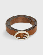 Load image into Gallery viewer, Narrow Oval Belt in Cognac Leather
