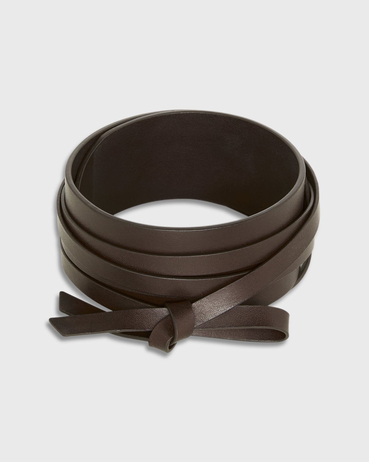 Wraparound Belt in Dark Brown Leather
