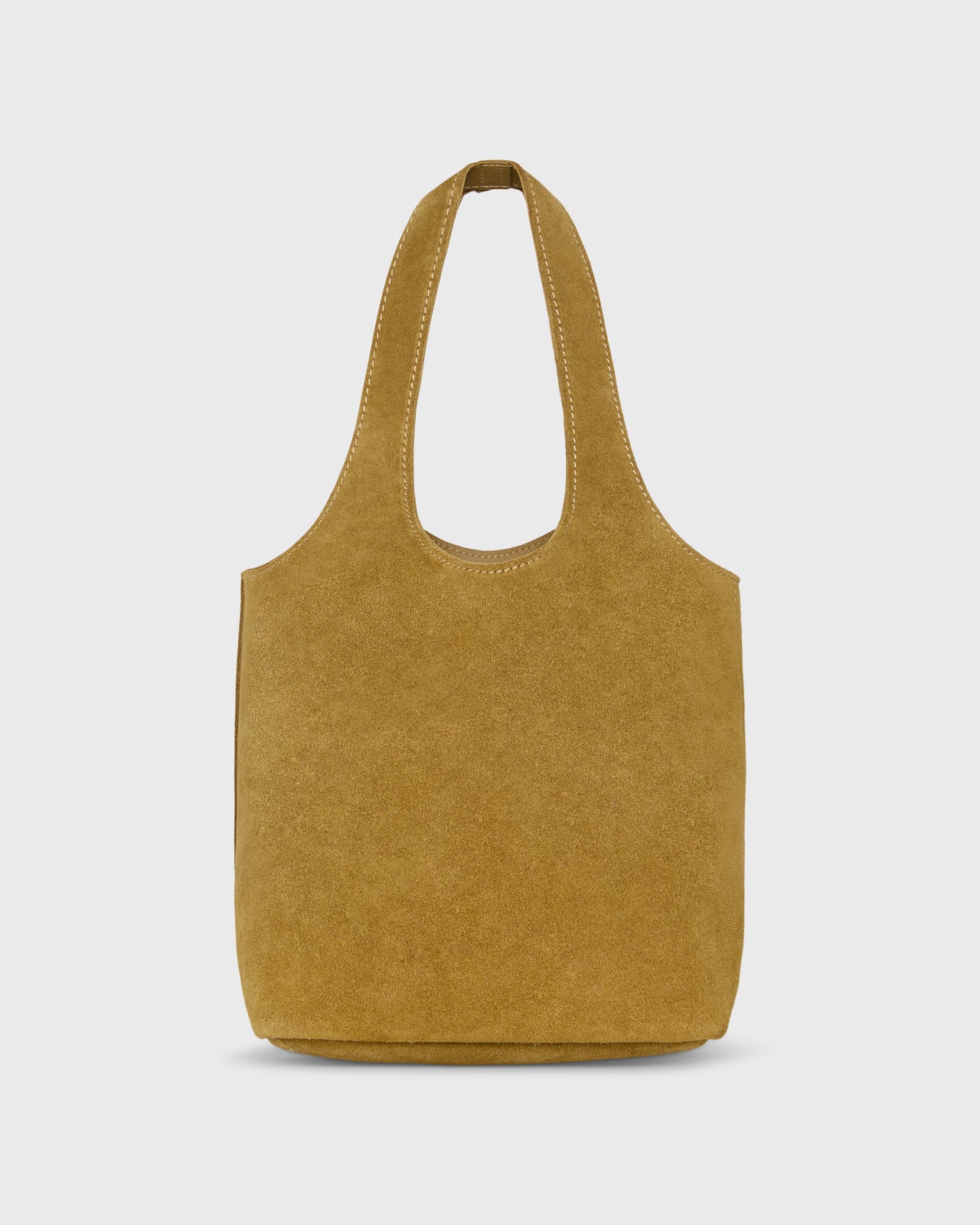 Paola Bucket Bag in Caramel Suede