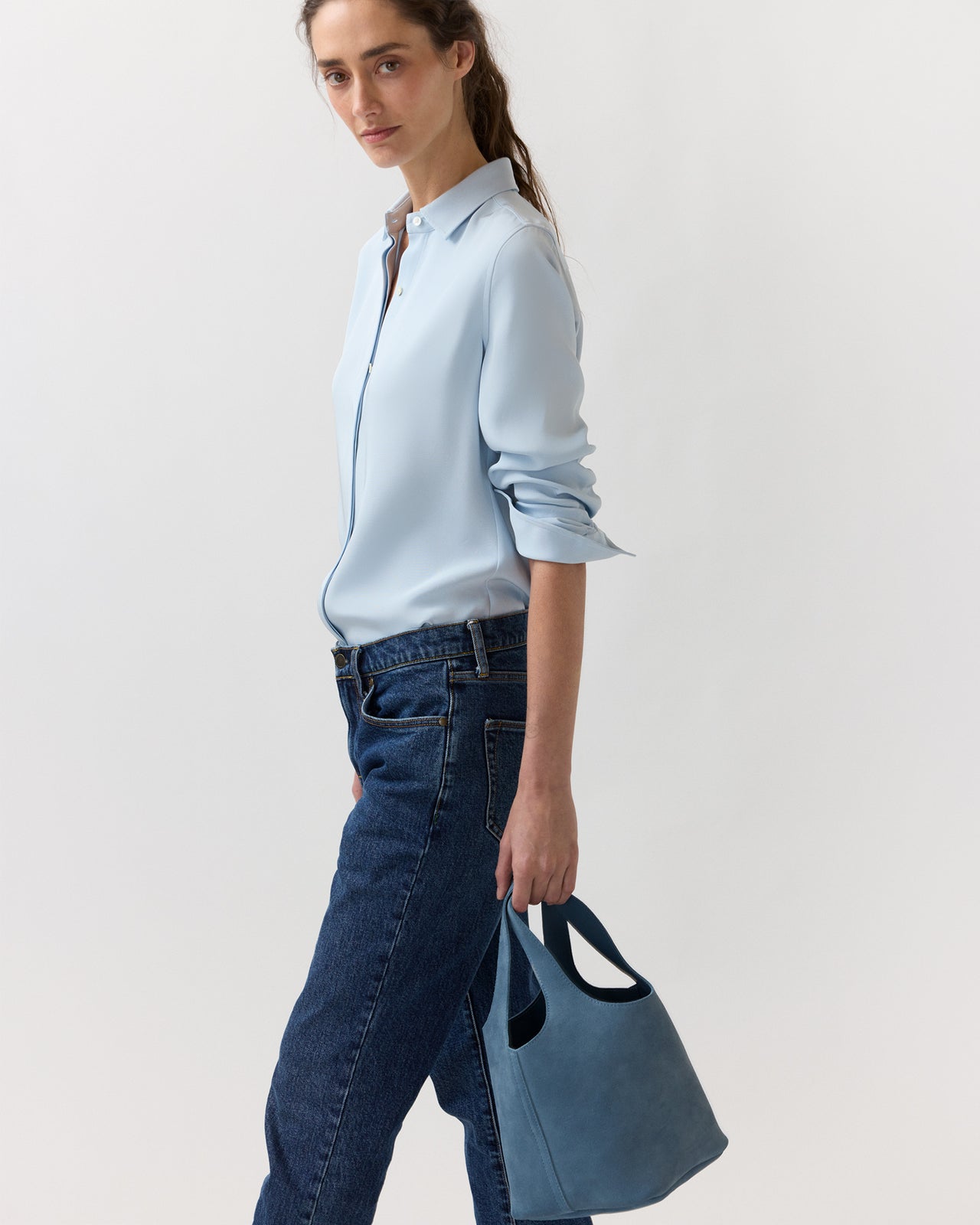 Paola Bucket Bag in Astro Suede