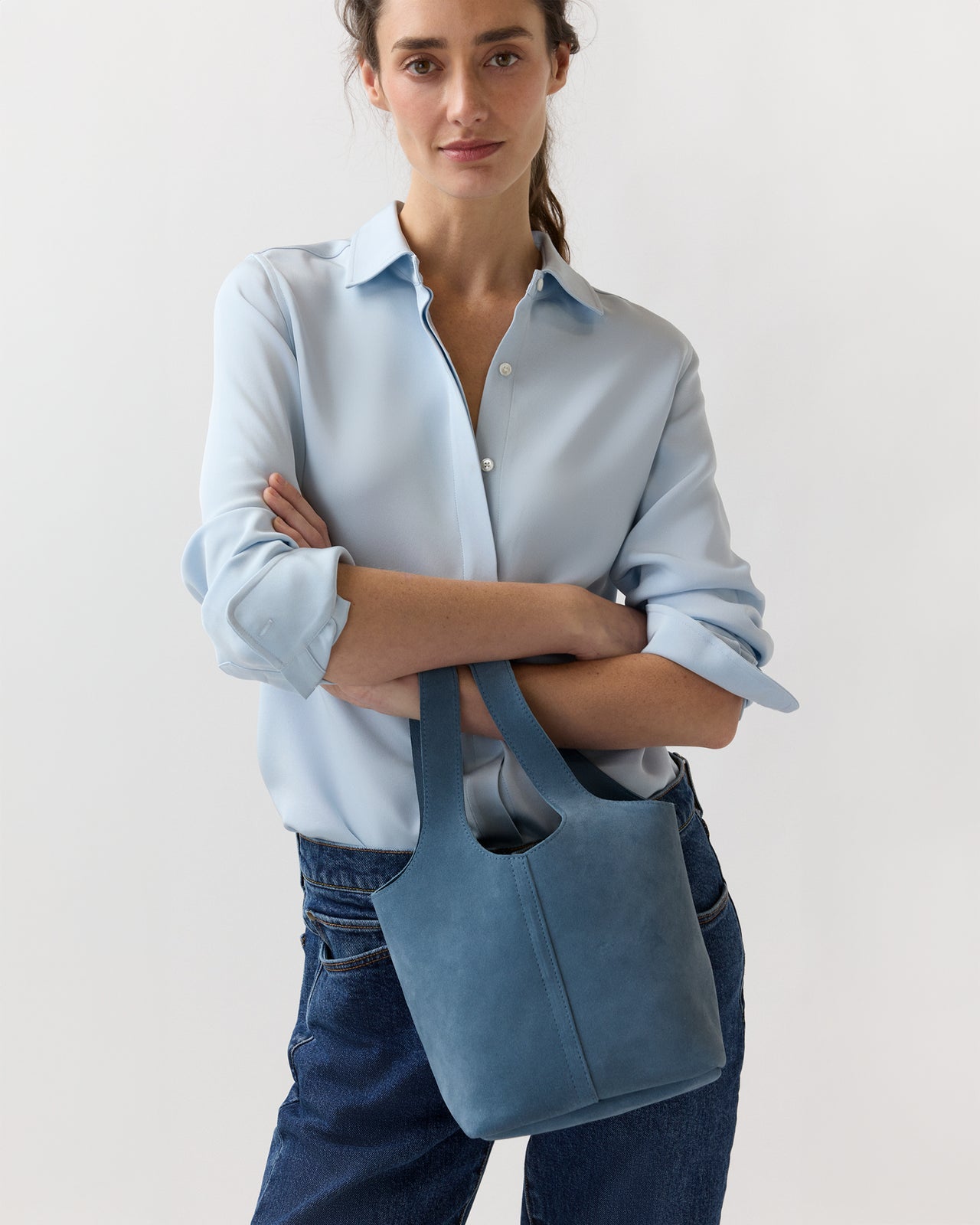 Paola Bucket Bag in Astro Suede