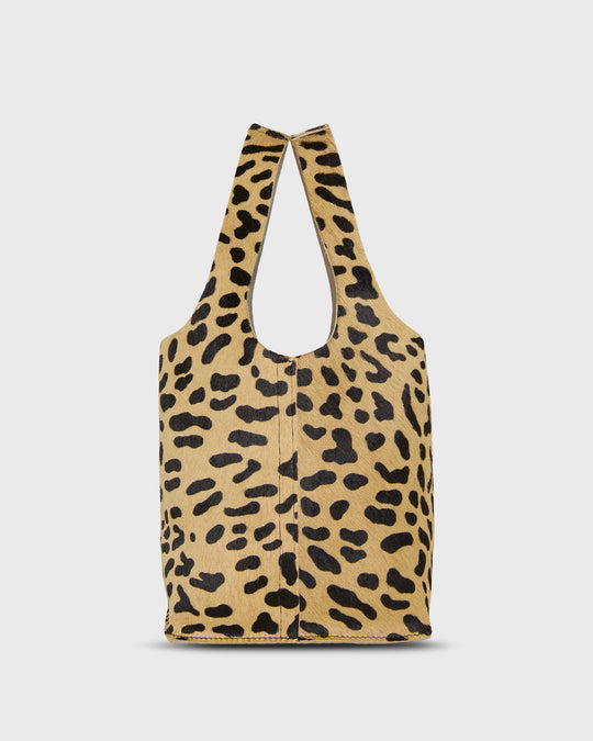 Paola Bucket Bag in Leopard Calf Hair