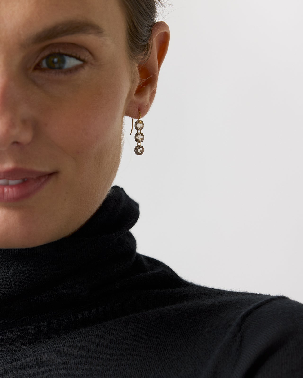 Rivieres Earrings in Smokey Quartz