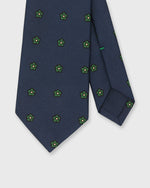 Load image into Gallery viewer, Silk Print Tie in Navy/Green/Butter Flower
